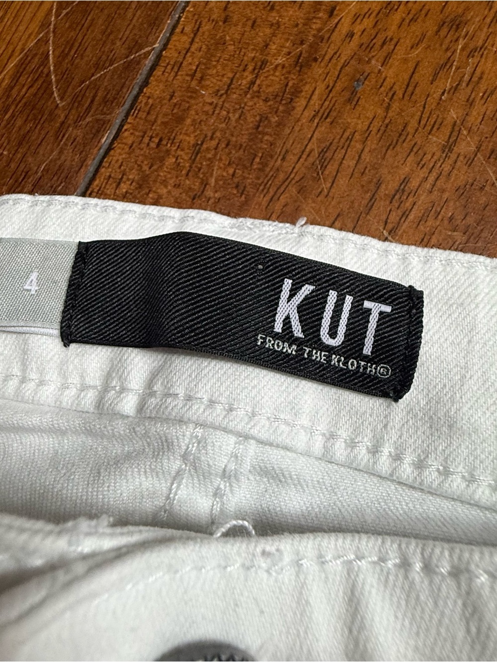 KUT From the Kloth Connie High Rise Ankle Skinny Jeans White Size 4 Raw Hem - Picture 3 of 9